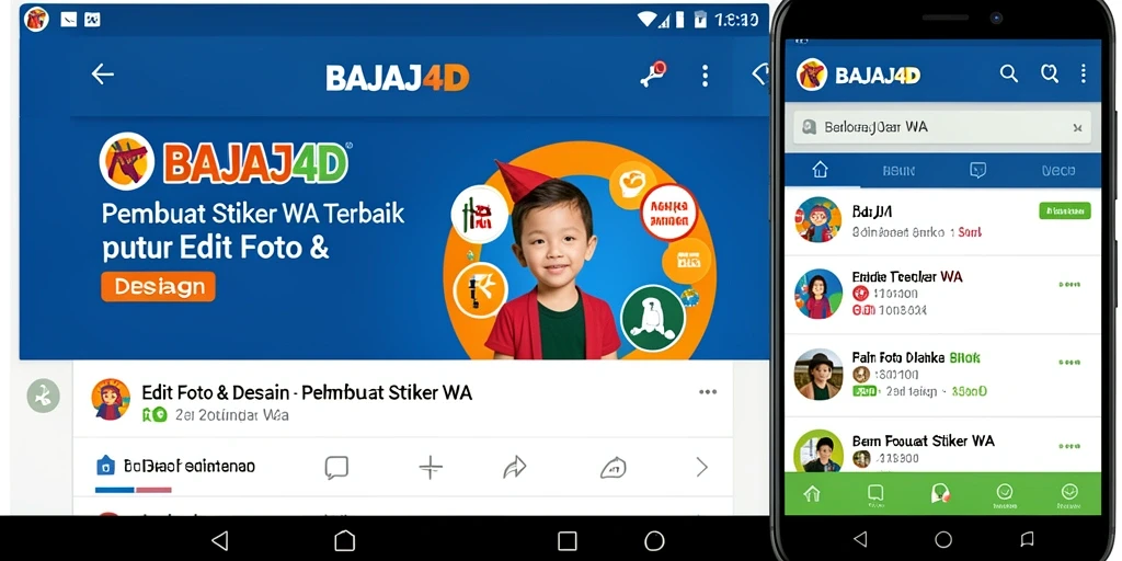 Tampilan antarmuka BAJAJ4D saat membuat stiker WA.