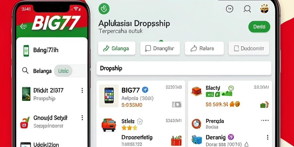 Antarmuka aplikasi BIG77 yang intuitif dan mudah digunakan untuk transaksi Dropship.