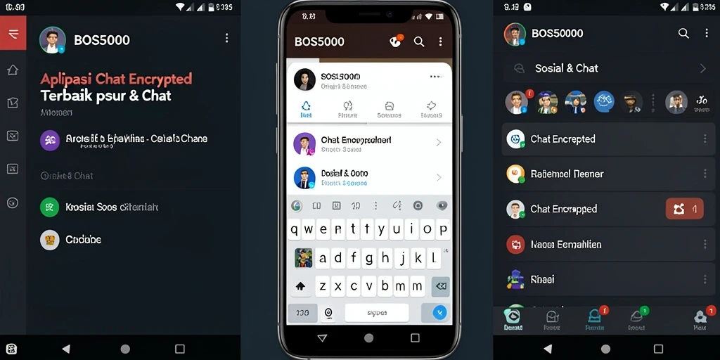 Tampilan antarmuka BOS5000 yang aman untuk chatting.