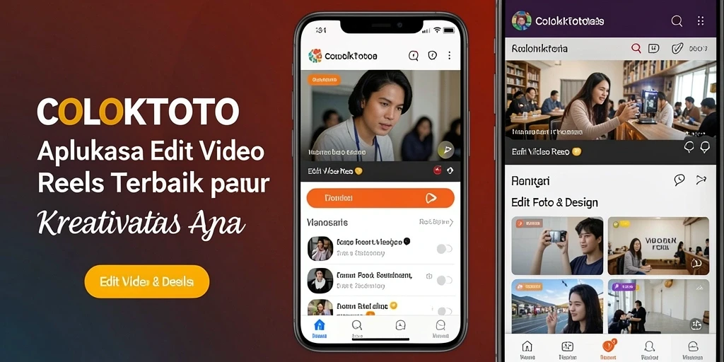 Tampilan antarmuka aplikasi COLOKTOTO untuk Edit Video Reels yang menarik.