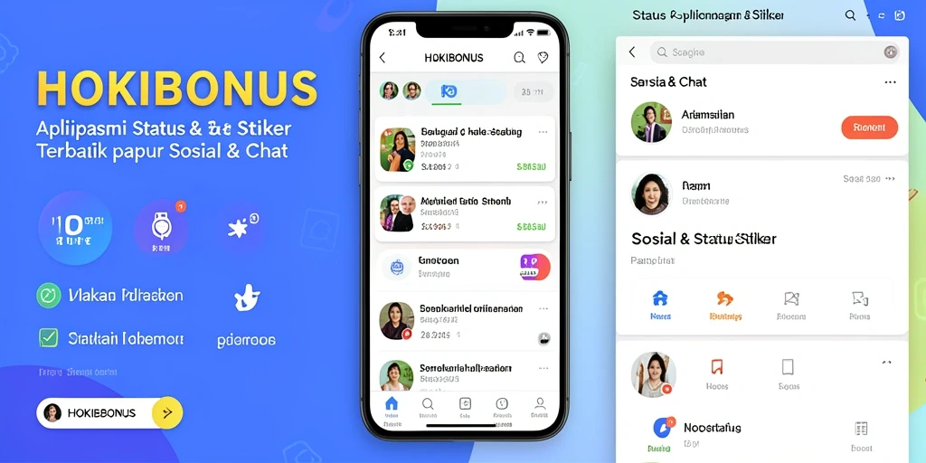 Tampilan intuitif HOKIBONUS dengan beragam stiker menarik.