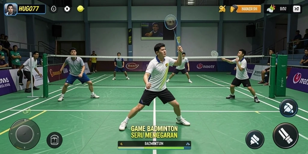 Antarmuka HUGO77 yang menakjubkan saat bermain badminton.