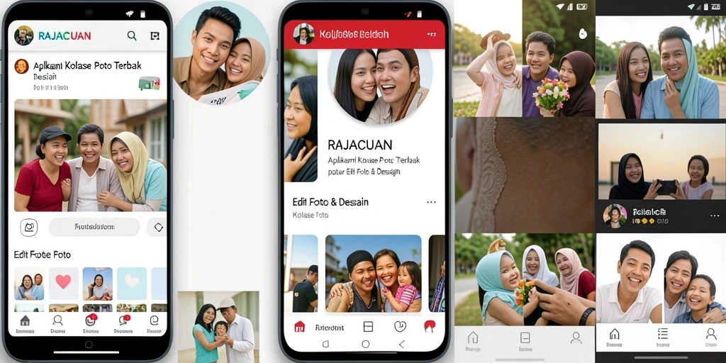 Antarmuka RAJACUAN yang menampilkan fitur Kolase Foto yang menarik.