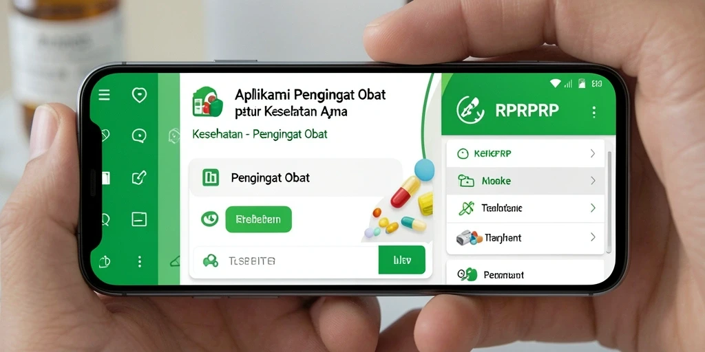 Tampilan antarmuka aplikasi RPRPRP untuk pengingat obat.