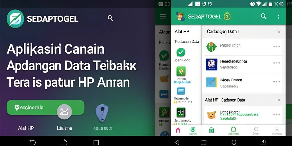 Antarmuka SEDAPTOGEL yang simpel dan efektif untuk cadangan data.