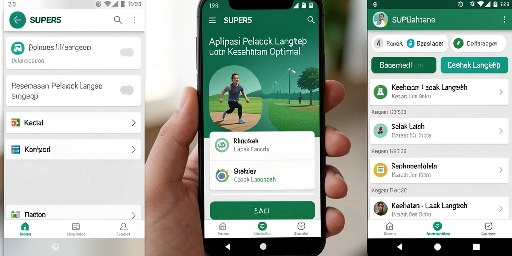 Tangkapan layar dari antarmuka utama aplikasi Lacak Langkah SUPER5.