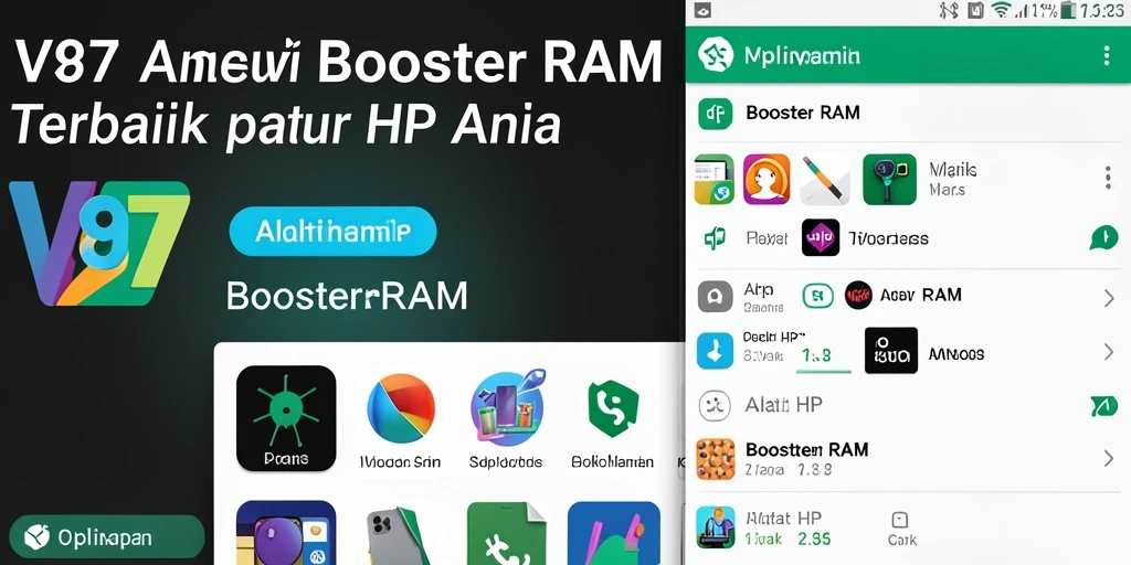 Antarmuka aplikasi V87 yang intuitif dan mudah digunakan untuk booster RAM.